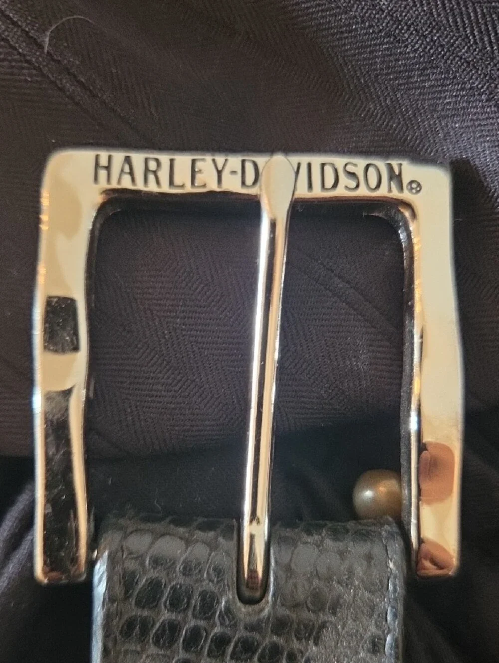 Harley-Davidson Black Belt with Silver Buckle
